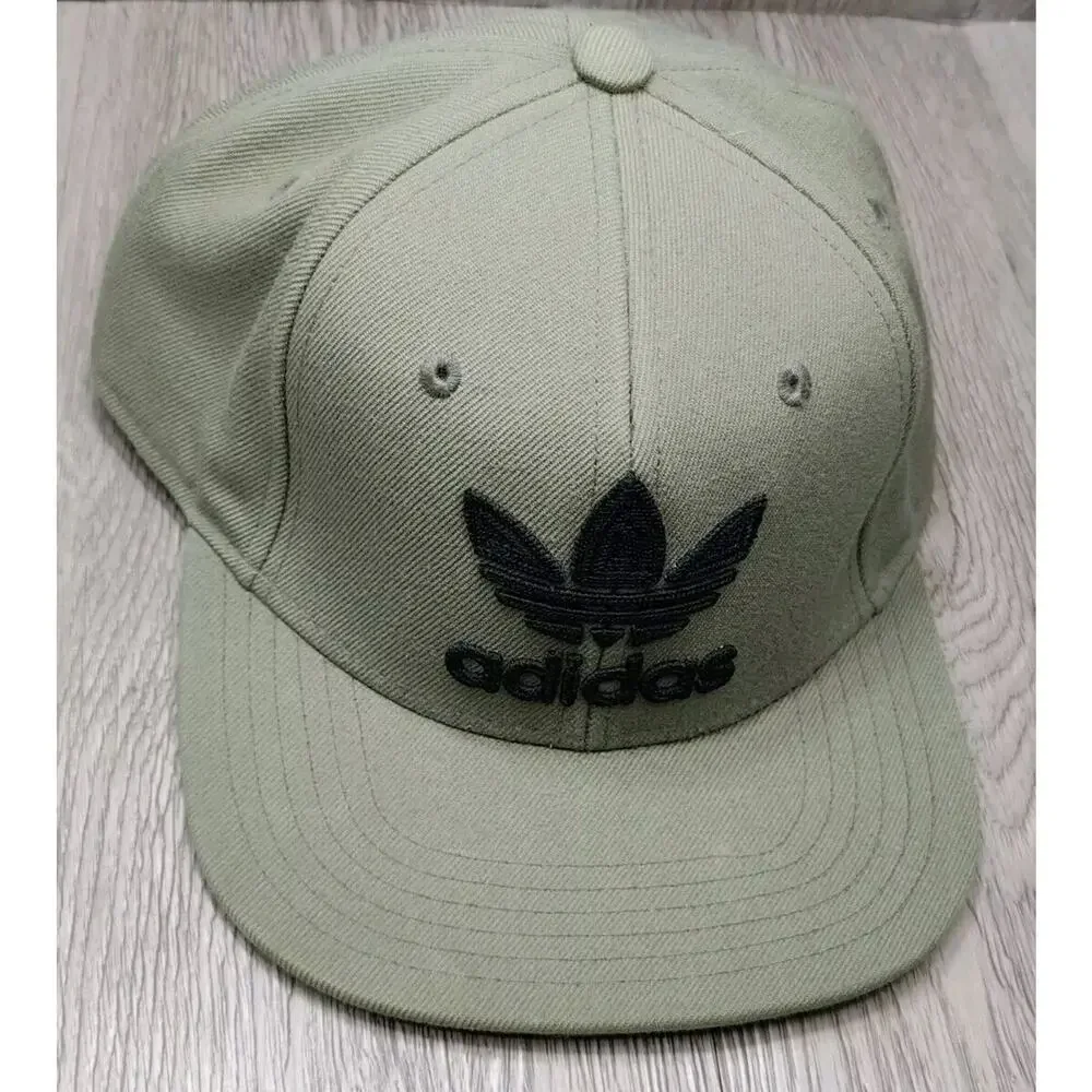 Adidas Men's Hat Classic Olive Green Snapback‎ Adjustable Wool structured Cap